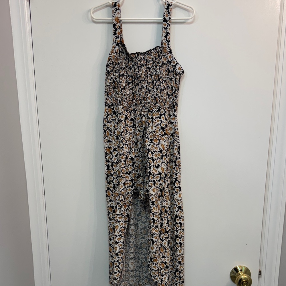 Floral Romper/Maxi Dress with Smocked Bodice